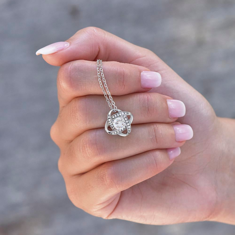 Gift For Daughter "We Wish You Happiness" Knot Necklace