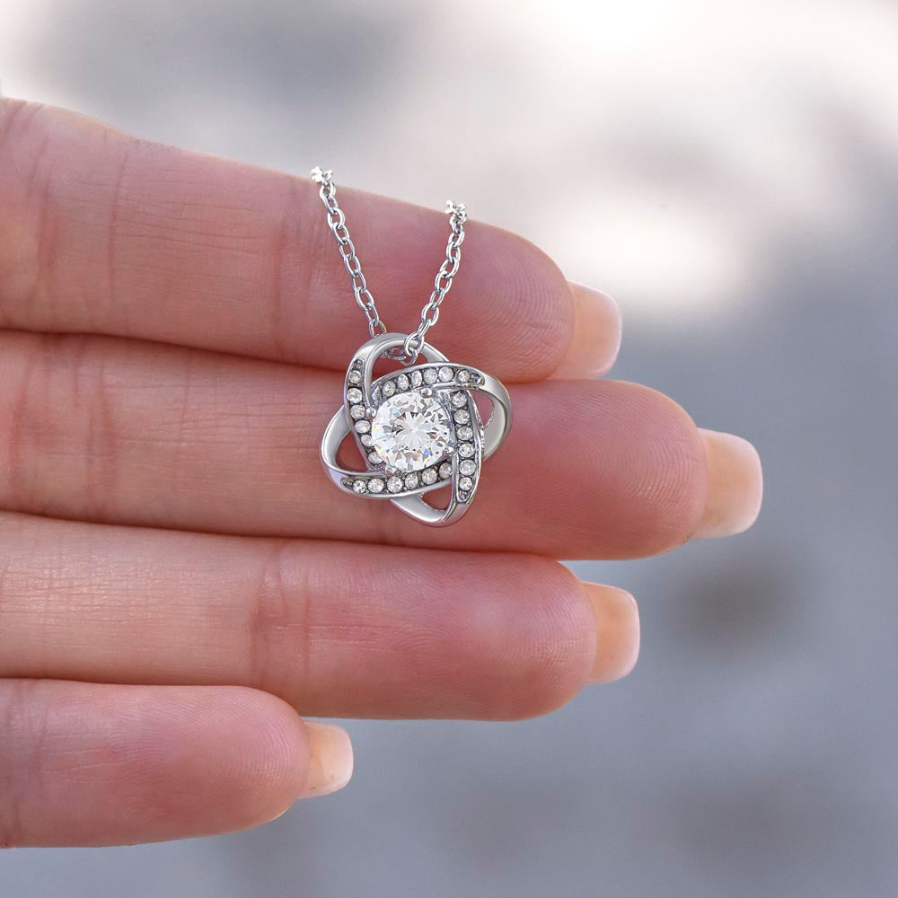 To My Lovely Wife "We Love You" Knot Necklace