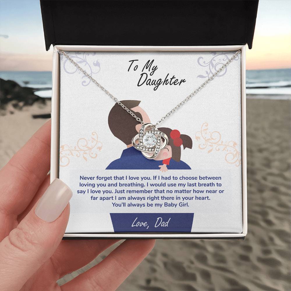 To My Daughter "You'll Always Be My Baby Girl" Knot Necklace