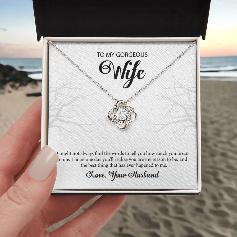 To My Gorgeous Wife "You're The Best" Knot Necklace