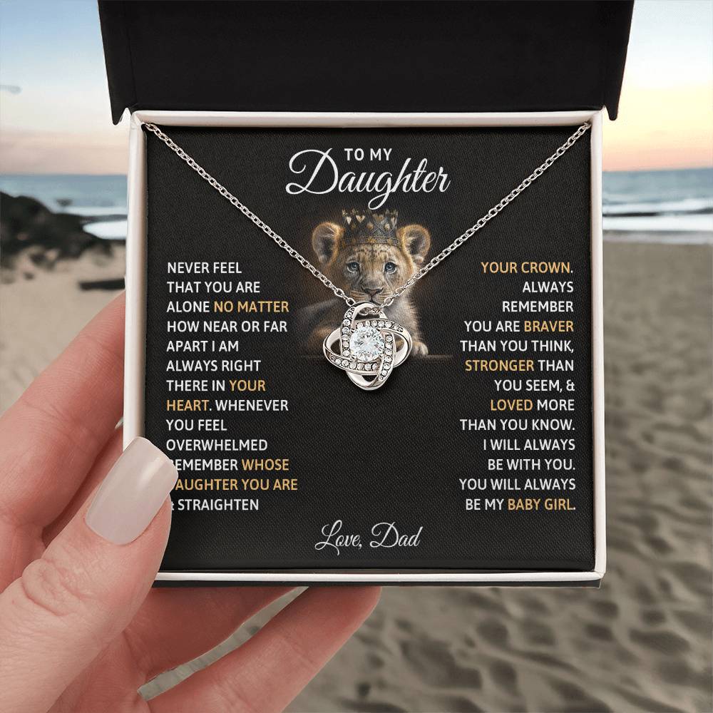 To My Daughter "You Will Always Be My Baby Girl" Knot Necklace