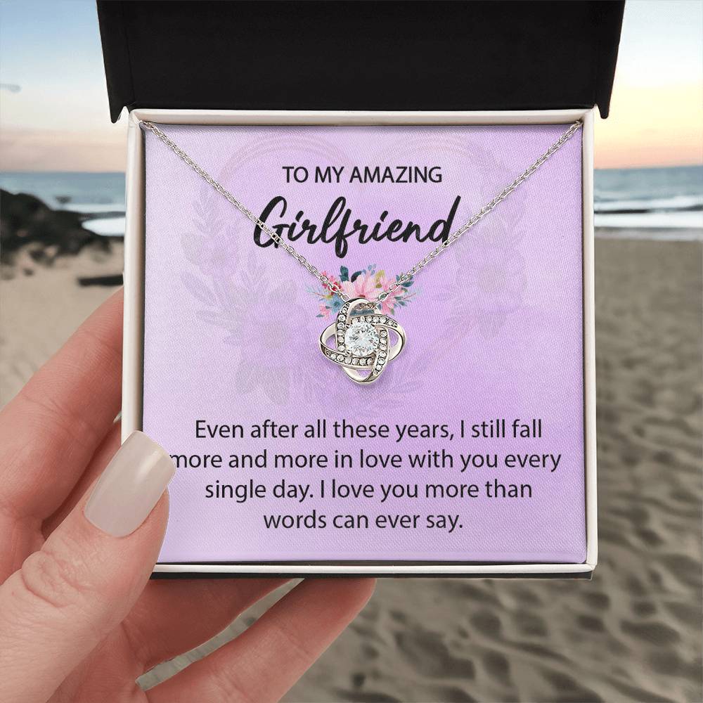 To My Girlfriend "I Love You" Knot Necklace
