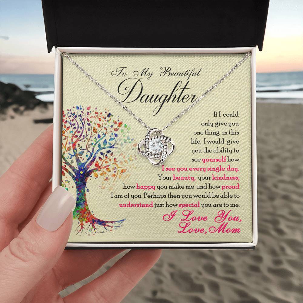 To My Beautiful Daughter "You Are Special To Me" Knot Necklace