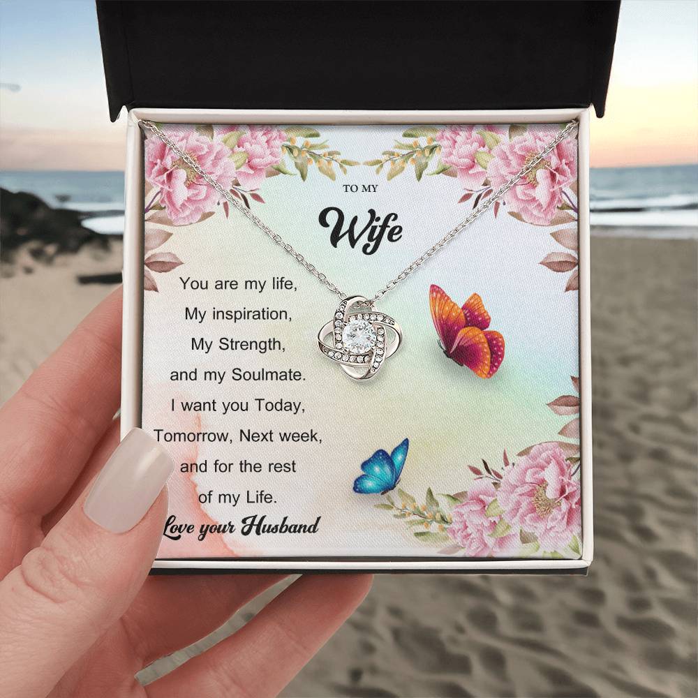 To My Wife "You Are My Life" Knot Necklace