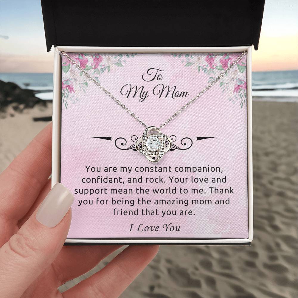 To My Mom "You Are My Rock" Knot Necklace