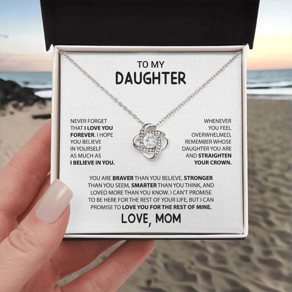 To My Daughter "I Believe In You" Knot Necklace