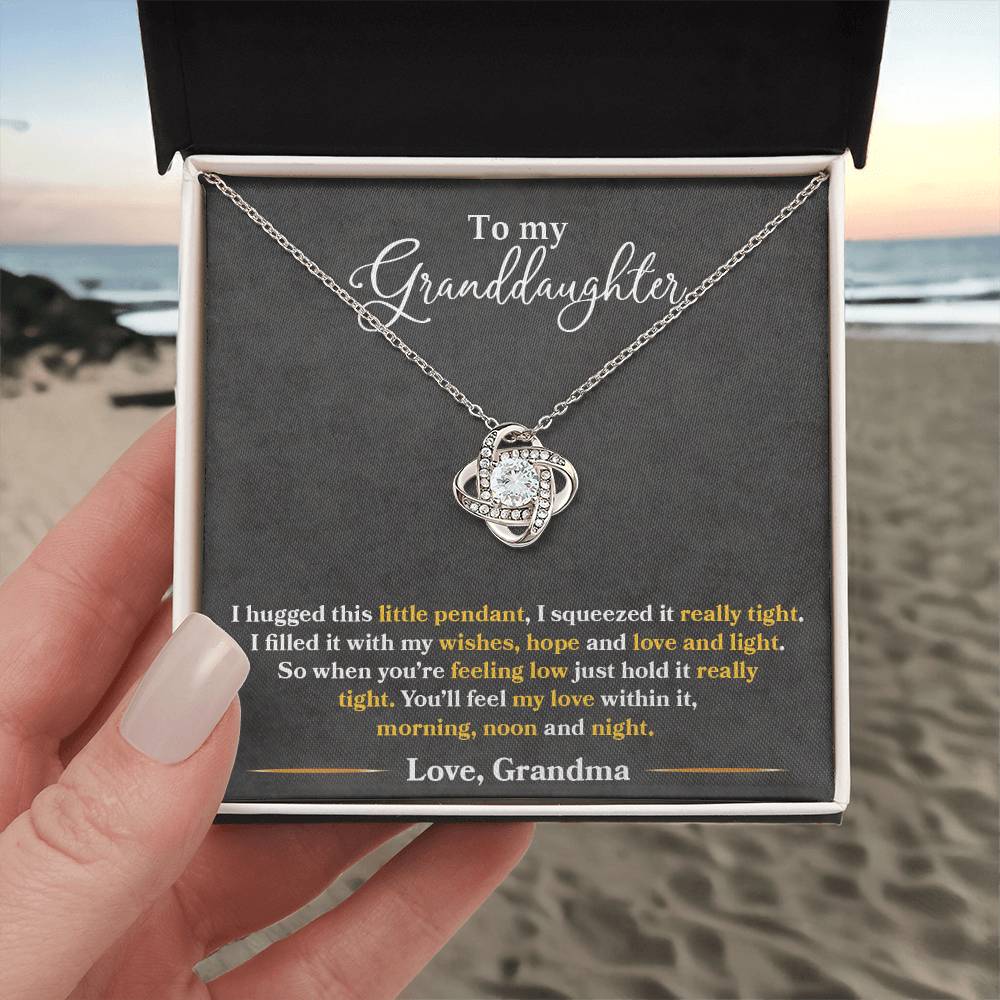 To My Granddaughter "You'll Feel My Love Within This" Knot Necklace