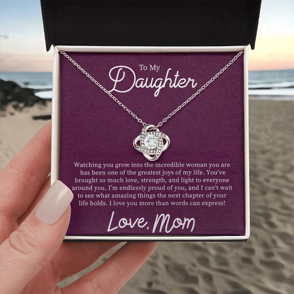 To My Daughter "I'm Endlessly Proud Of You" Knot Necklace