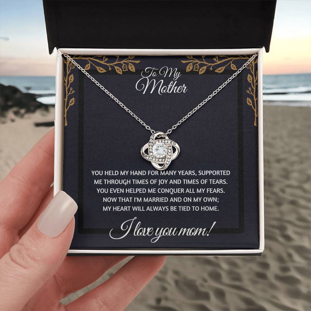Gift For Mom "You Held My Hand" Knot Necklace