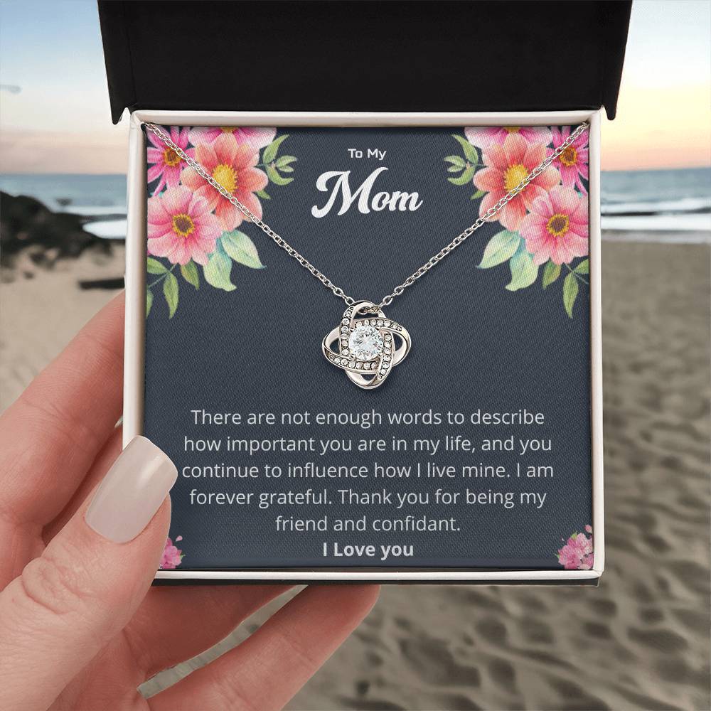 Gift For Mom "I Am Forever Grateful" Knot Necklace