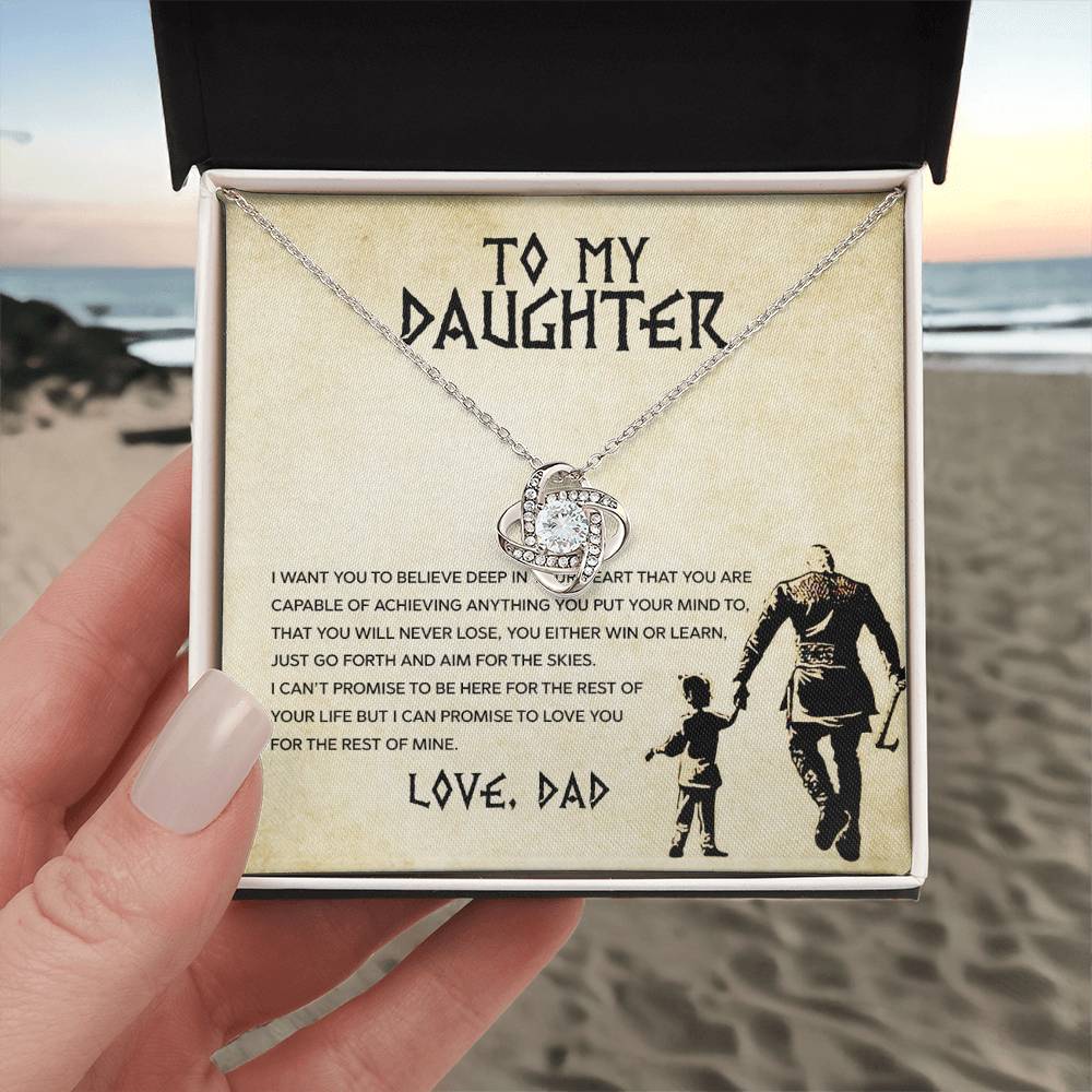 To My Daughter "You Will Never Lose" Knot Necklace