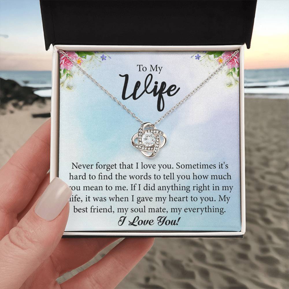 To My Wife "My Best Friend" Knot Necklace