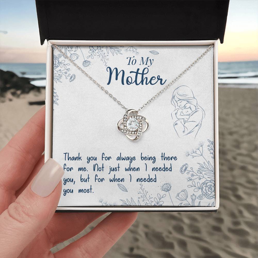 To My Mother "Thank You For Always Being There" Knot Necklace