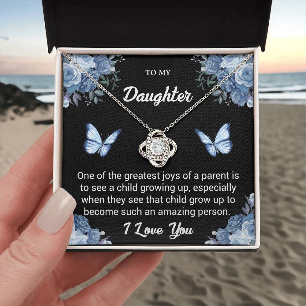 To My Daughter "One Of The Greatest Joys" Knot Necklace