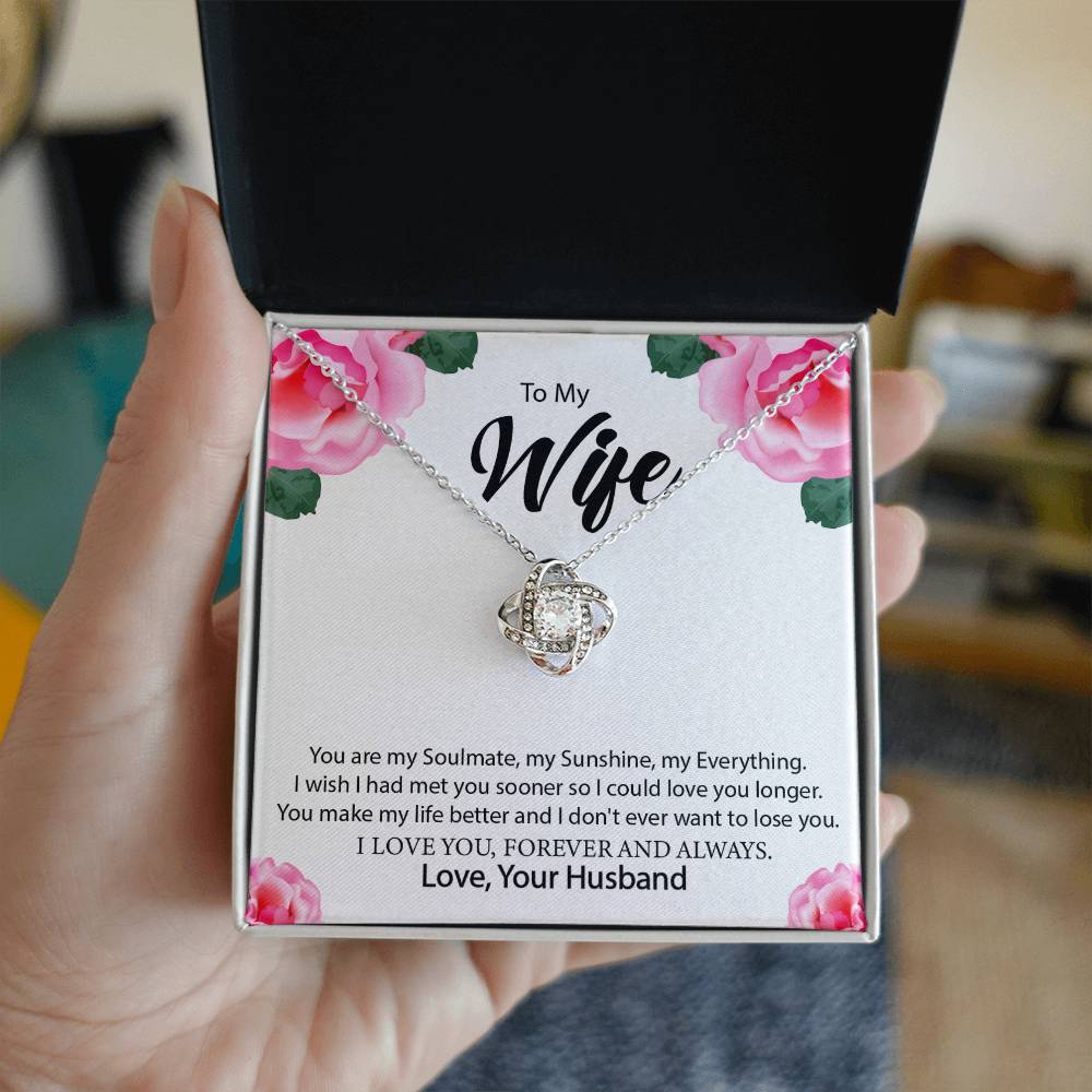 To My Wife "You Are My Everything" Knot Necklace
