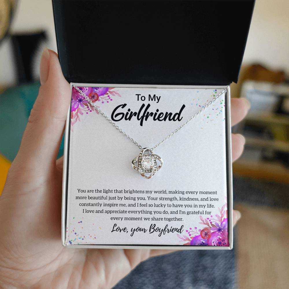 Gift For Girlfriend "I Feel So Lucky" Knot Necklace