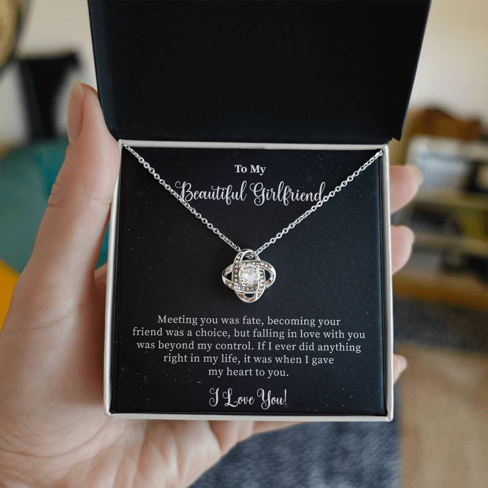 Gift For Girlfriend "Meeting You Was Fate" Knot Necklace
