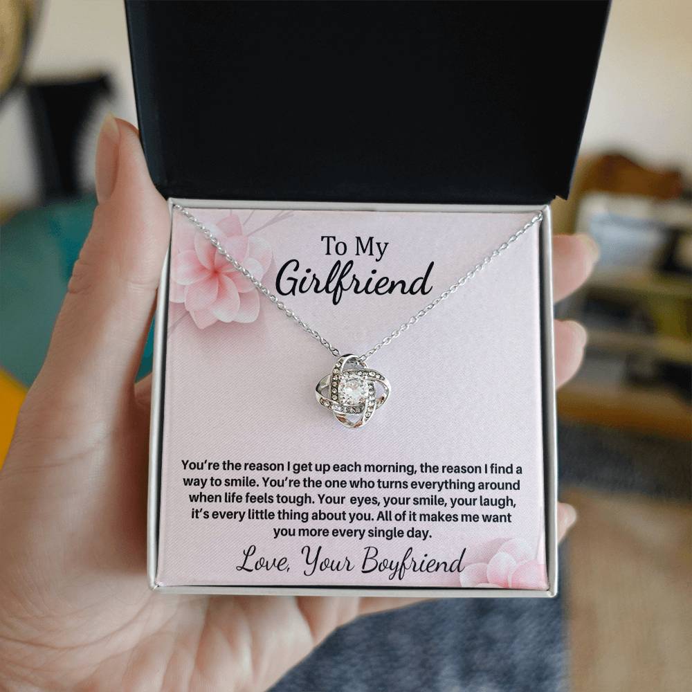 Gift For Girlfriend "You're The Reason" Knot Necklace