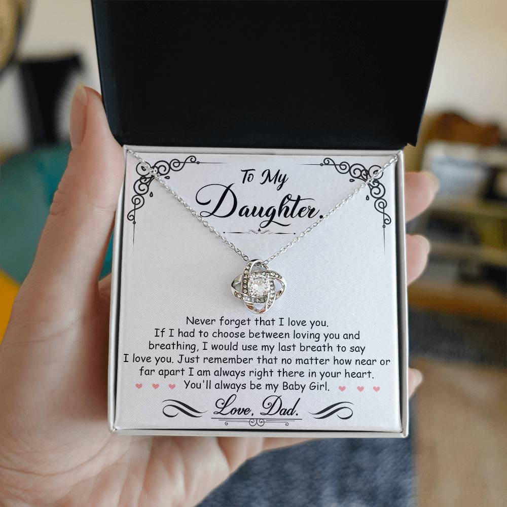 To My Daughter "I'm Always In Your Heart" Knot Necklace