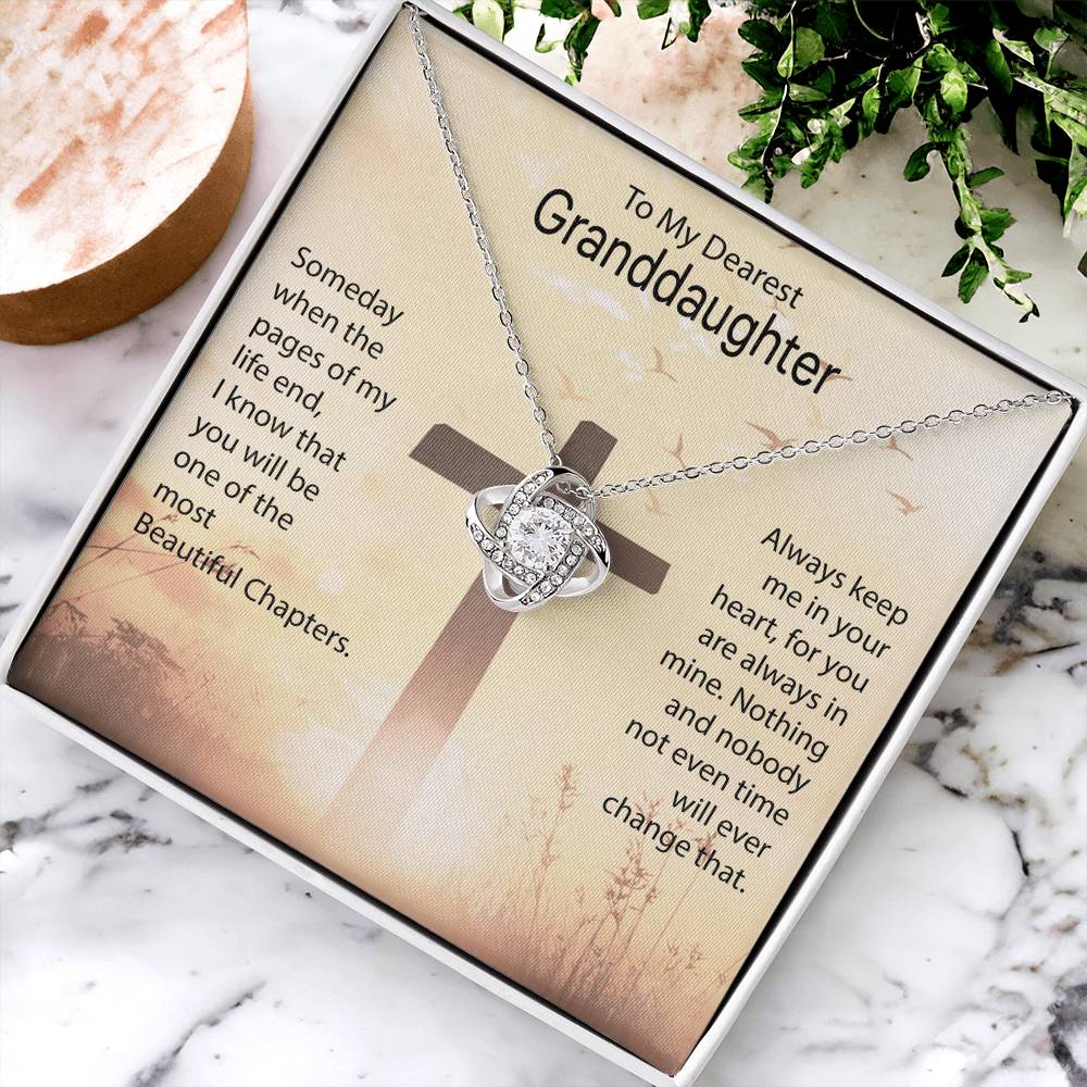 To My Granddaughter "Always Keep Me In Your Heart" Knot Necklace