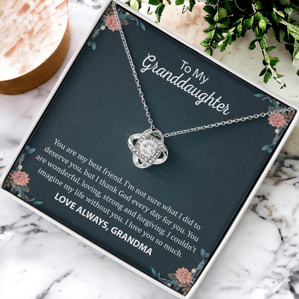 To My Granddaughter "You Are My Best Friend" Knot Necklace