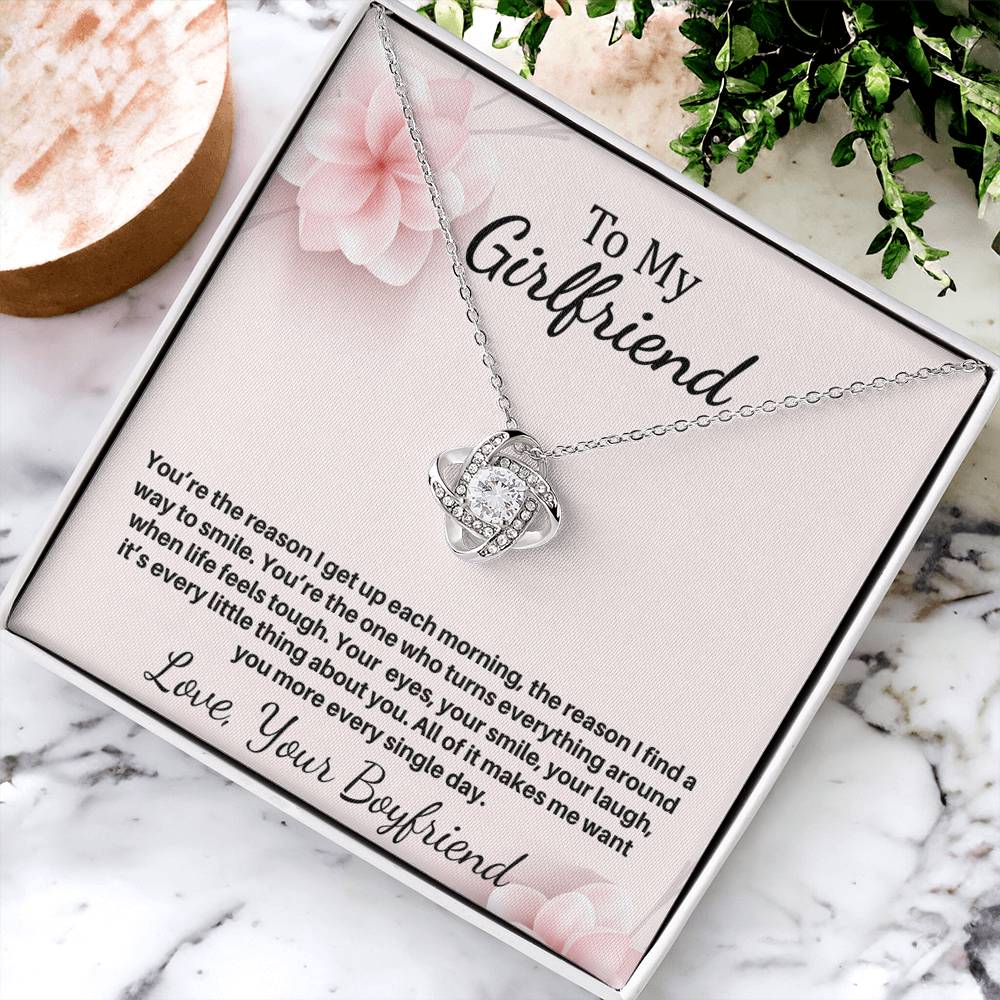 Gift For Girlfriend "You're The Reason" Knot Necklace
