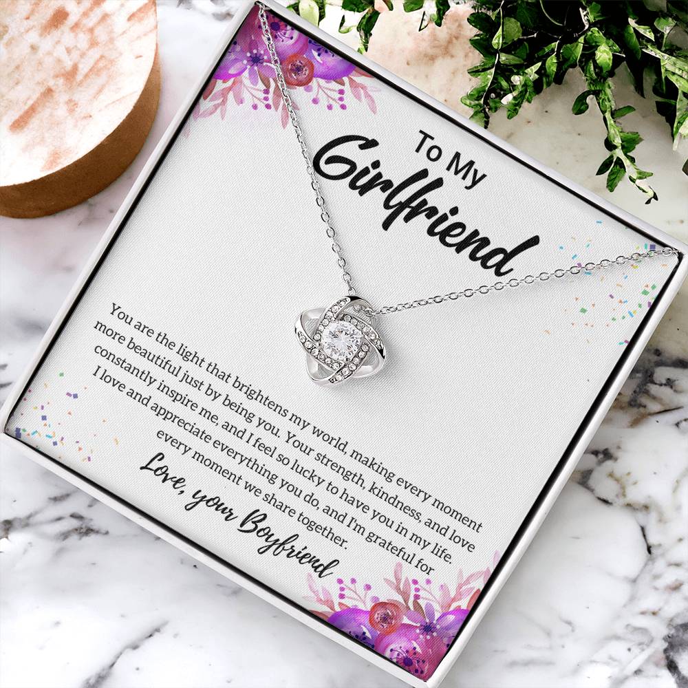 Gift For Girlfriend "I Feel So Lucky" Knot Necklace