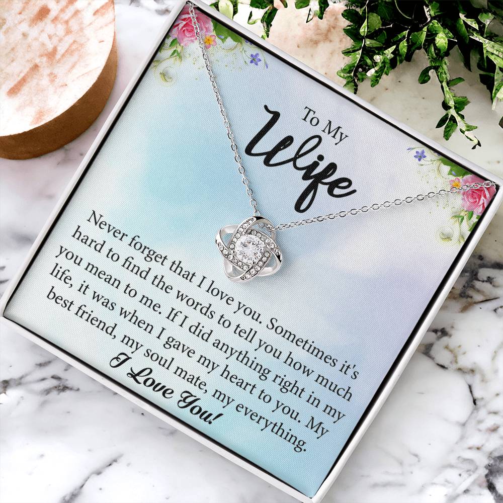 To My Wife "My Best Friend" Knot Necklace