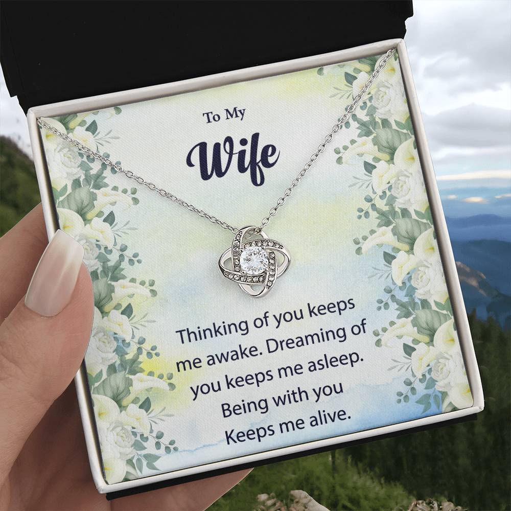 To My Wife "Thinking Of You" Knot Necklace