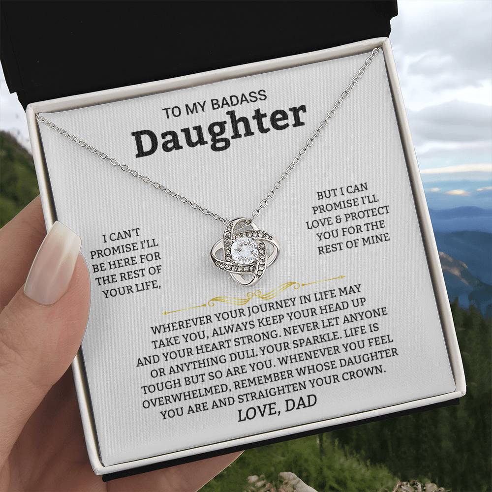 Gift For Daughter "I'll Love And Protect You" Knot Necklace