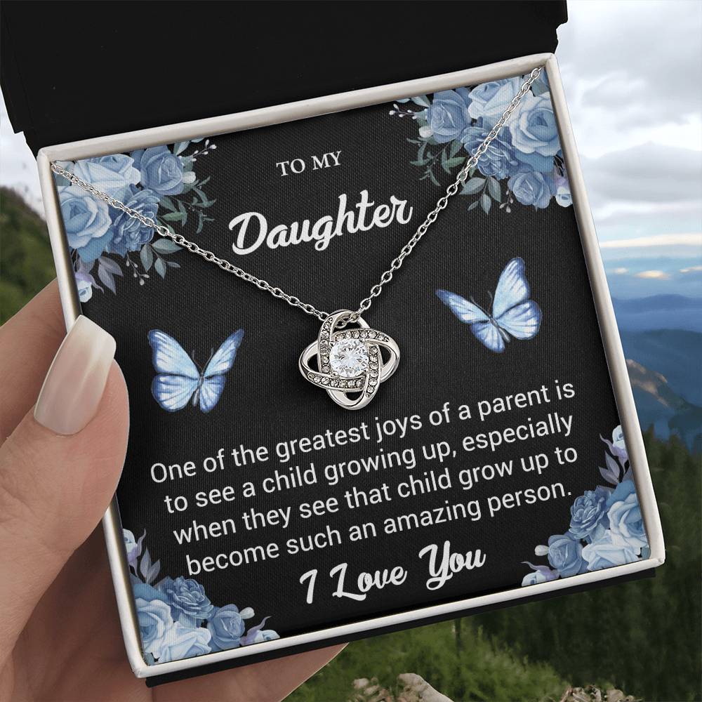 To My Daughter "One Of The Greatest Joys" Knot Necklace