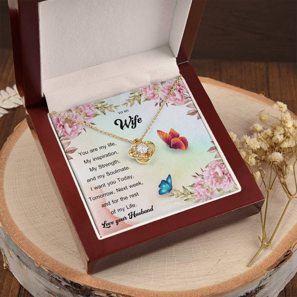To My Wife "You Are My Life" Knot Necklace