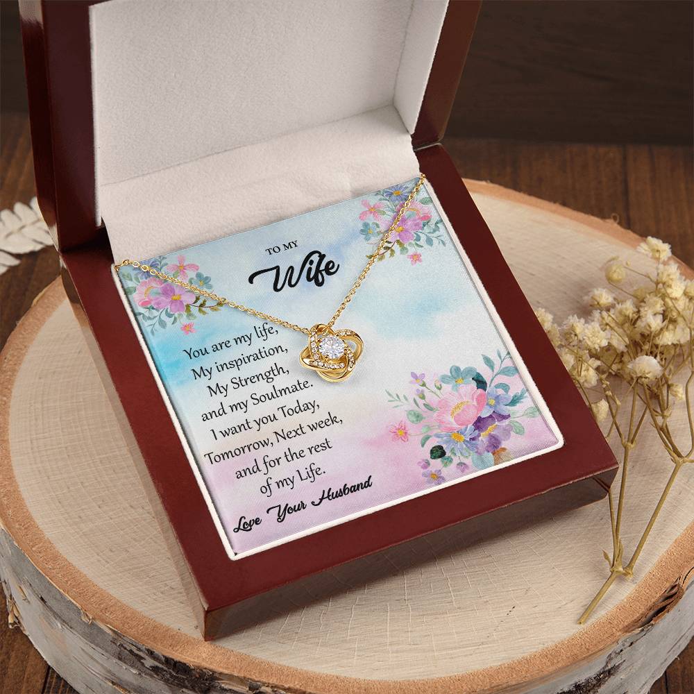 To My Wife "You Are My Inspiration" Knot Necklace