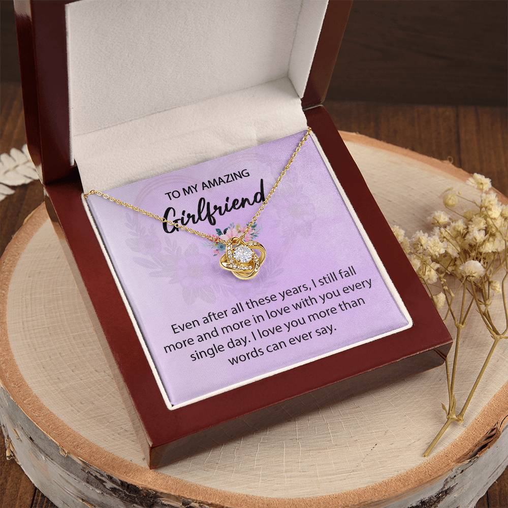 To My Girlfriend "I Love You" Knot Necklace