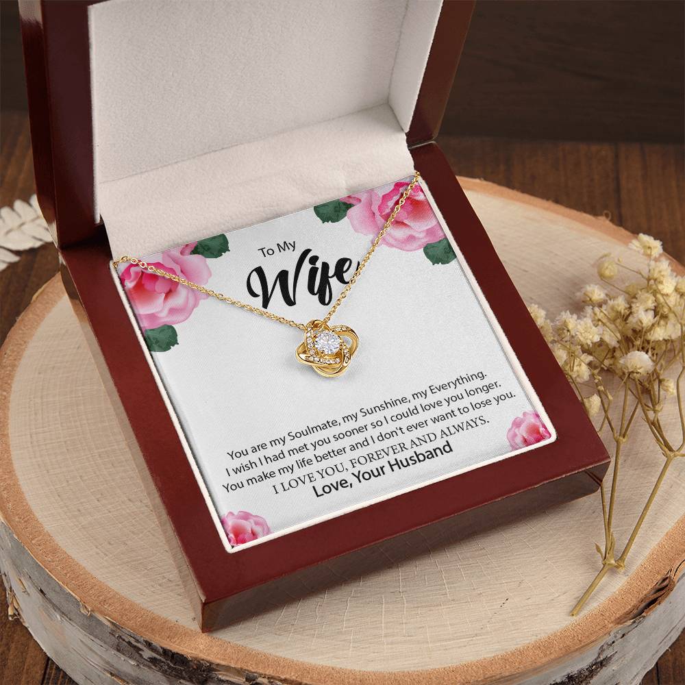 To My Wife "You Are My Everything" Knot Necklace