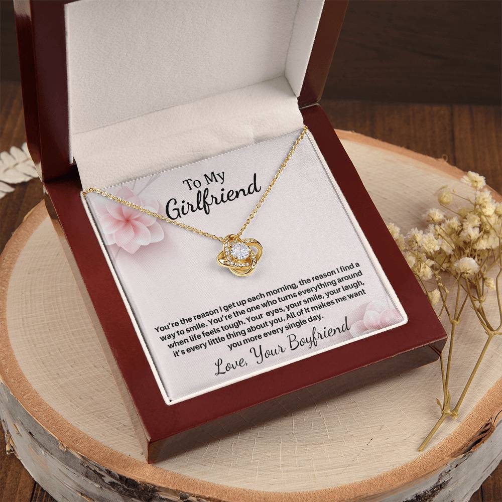Gift For Girlfriend "You're The Reason" Knot Necklace