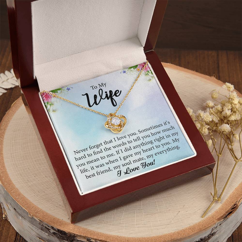 To My Wife "My Best Friend" Knot Necklace