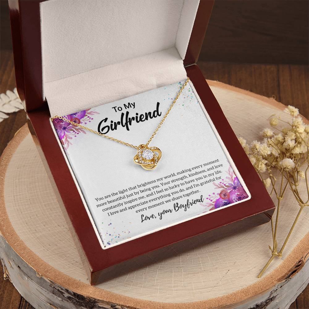 Gift For Girlfriend "I Feel So Lucky" Knot Necklace