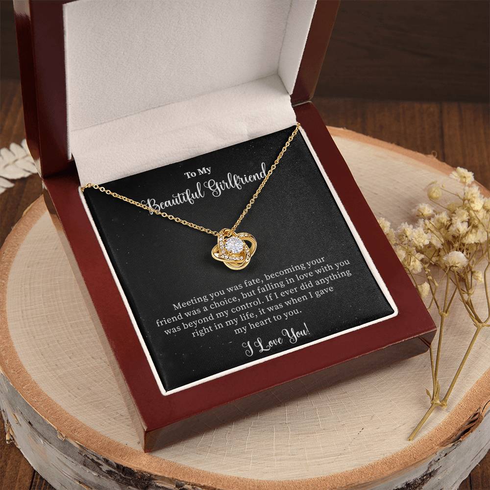 Gift For Girlfriend "Meeting You Was Fate" Knot Necklace