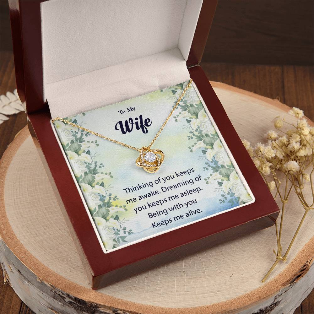 To My Wife "Thinking Of You" Knot Necklace