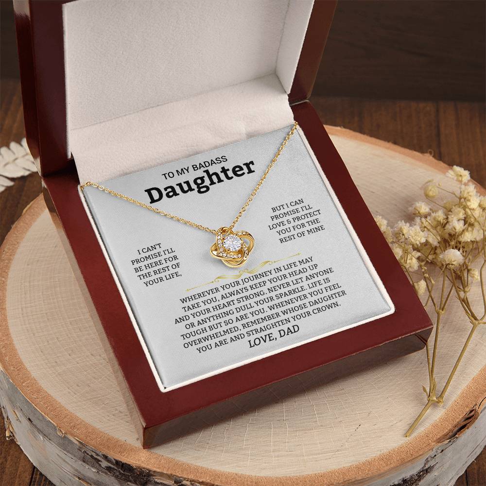 Gift For Daughter "I'll Love And Protect You" Knot Necklace