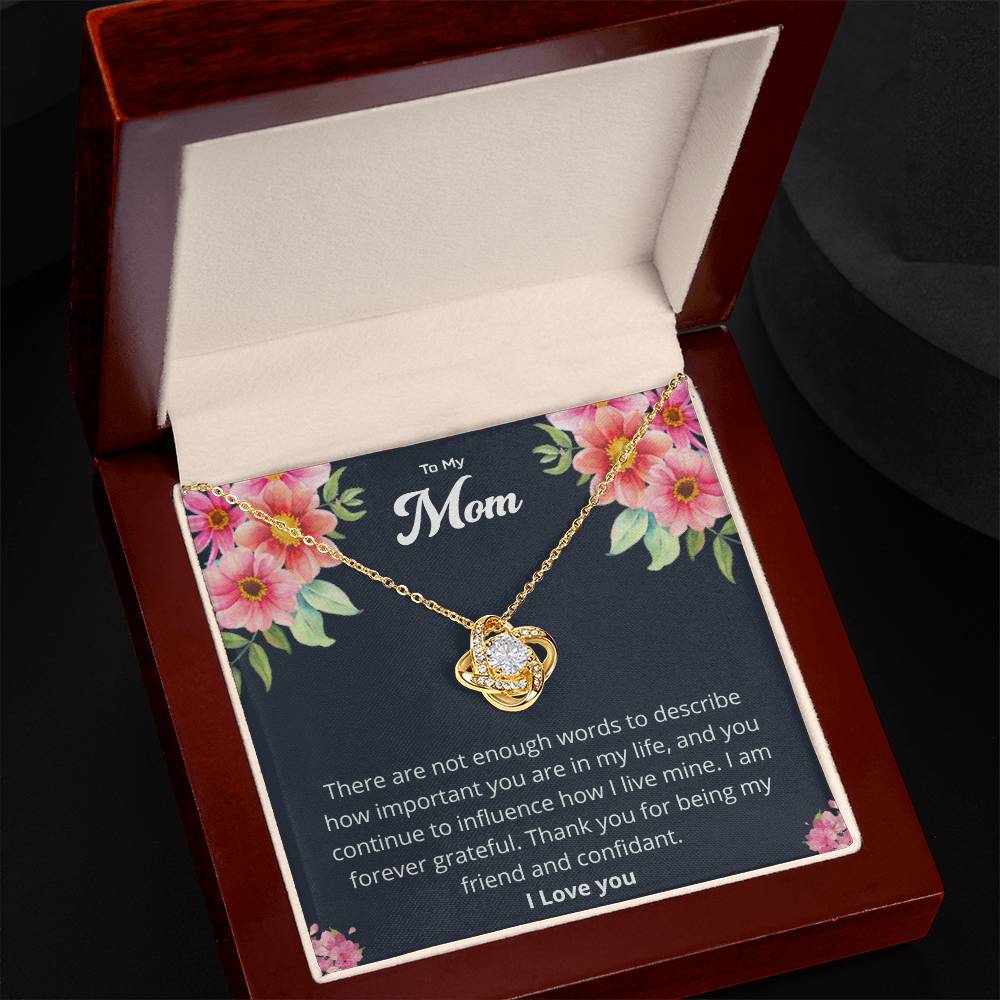 Gift For Mom "I Am Forever Grateful" Knot Necklace