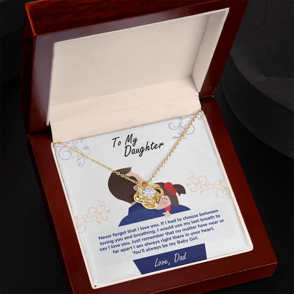 To My Daughter "You'll Always Be My Baby Girl" Knot Necklace