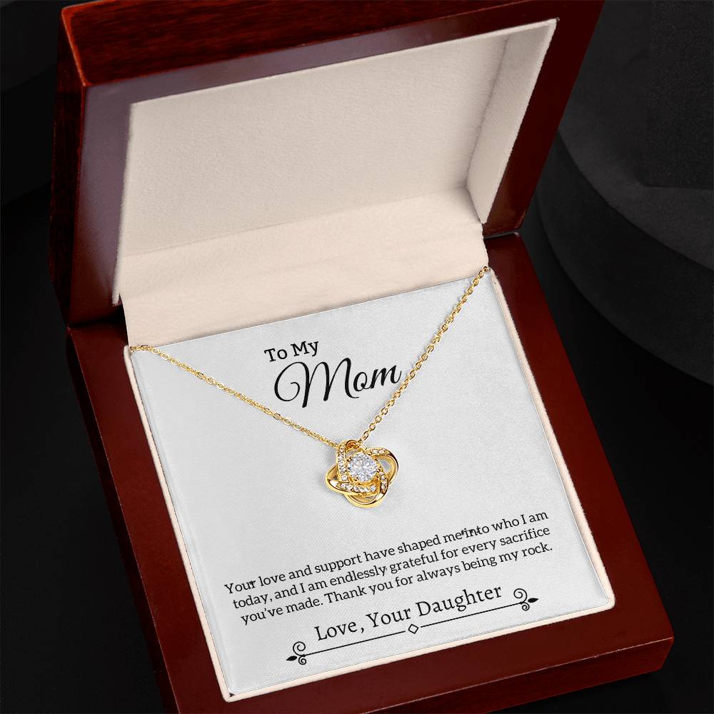 Gift For Mom "You Are My Rock" Knot Necklace