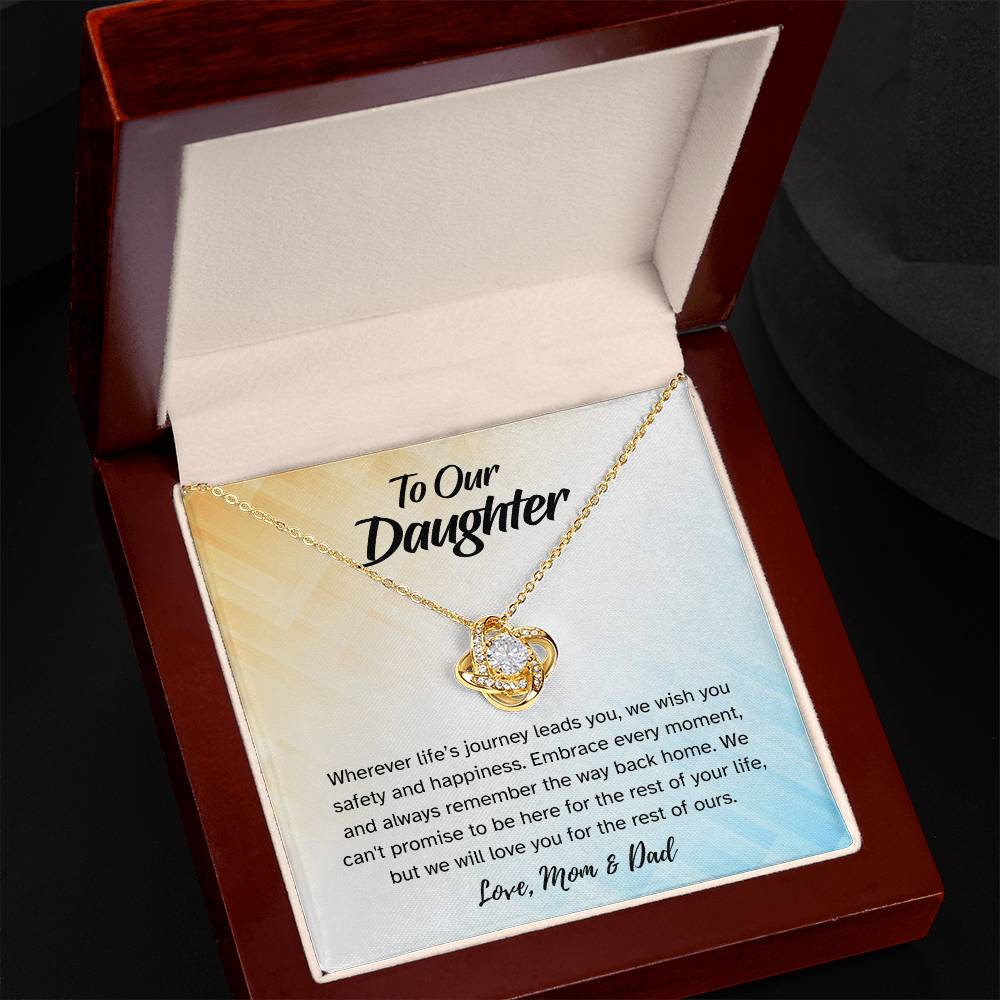 Gift For Daughter "We Wish You Happiness" Knot Necklace