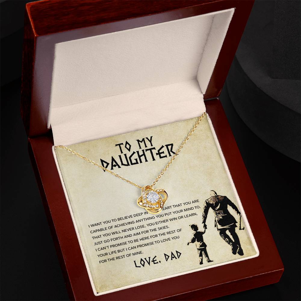 To My Daughter "You Will Never Lose" Knot Necklace