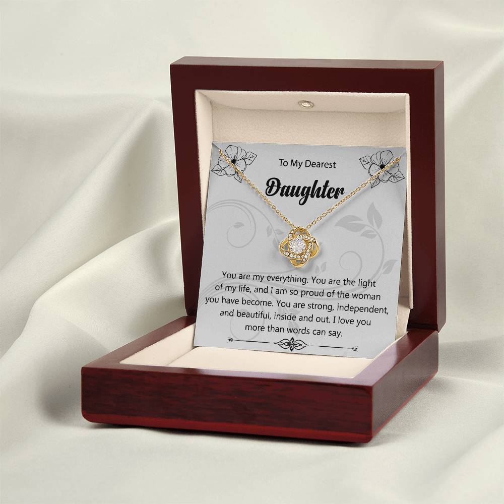 To My Dearest Daughter "You Are My Everything" Knot Necklace