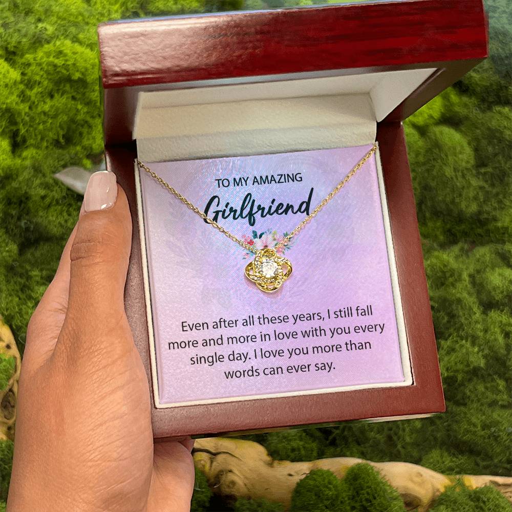 To My Girlfriend "I Love You" Knot Necklace