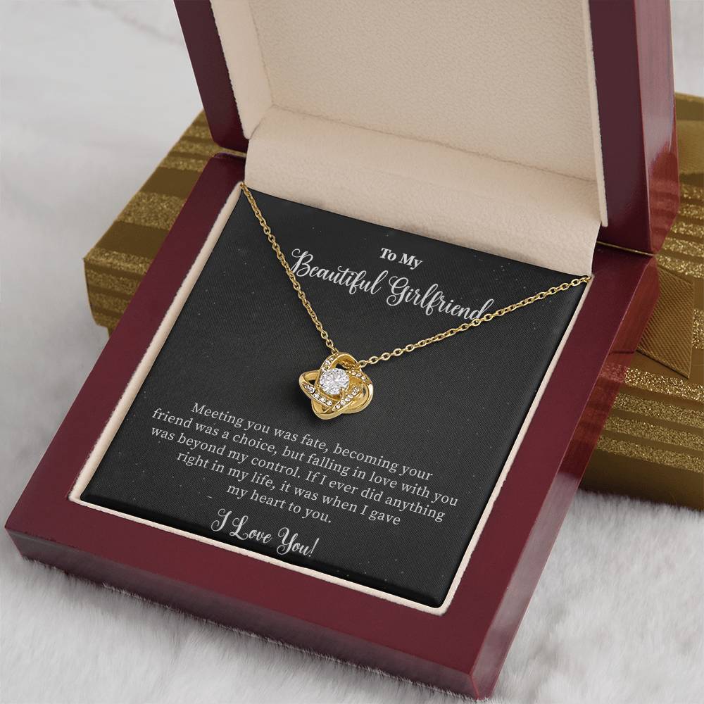 Gift For Girlfriend "Meeting You Was Fate" Knot Necklace