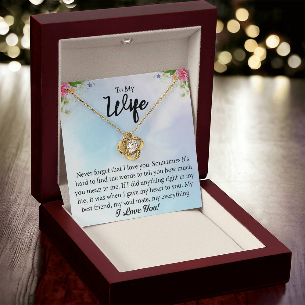 To My Wife "My Best Friend" Knot Necklace
